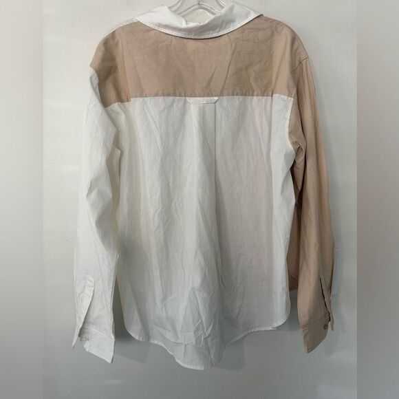 Bohme 2 Tone Colorblock Front Button Women’s Top L (NWT) - Picture 3 of 5